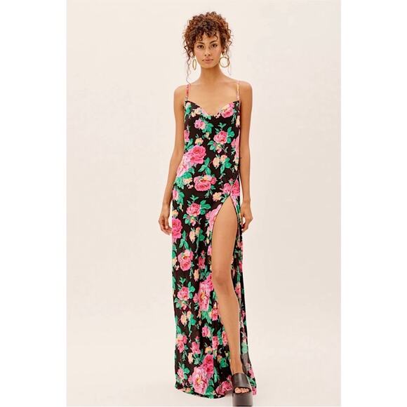 NEW For Love and Lemons Becca Floral Maxi Dress M - Picture 1 of 14